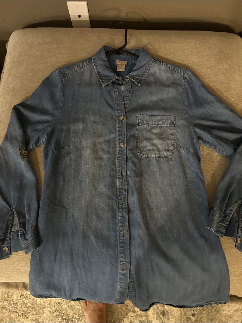 Chico's Indigo Denim Button-Front Shirt